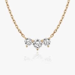 1.0TCW Round F-VS Lab Grown Diamond Three Stone Necklace