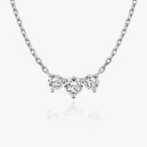1.0TCW Round F-VS Lab Grown Diamond Three Stone Necklace