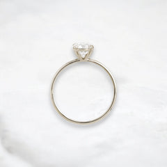 1.5CT Round Cut Solitaire Moissanite Engagement Ring with Triple Prong Open Basket Setting