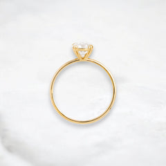 1.5CT Round Cut Solitaire Moissanite Engagement Ring with Triple Prong Open Basket Setting