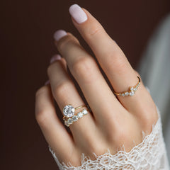 1.5CT Round Cut Solitaire Moissanite Engagement Ring with Triple Prong Open Basket Setting