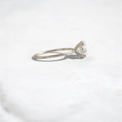 1.5CT Round Cut Solitaire Moissanite Engagement Ring with Triple Prong Open Basket Setting