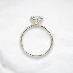 1.5CT Round Cut Solitaire Moissanite Engagement Ring with Triple Prong Open Basket Setting