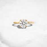 1.5CT Round Solitaire Moissanite Engagement Ring, Triple Prong