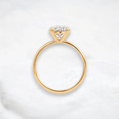 1.5CT Round Cut Solitaire Moissanite Engagement Ring with Triple Prong Open Basket Setting