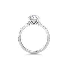 1.5ct Round F- VVS1 Lab Grown Diamond Pave Engagement Ring