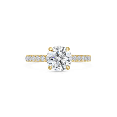 1.5ct Round F- VVS1 Lab Grown Diamond Pave Engagement Ring