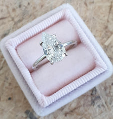 1.7ct Pear F-VS1 Lag Grown Diamond Hidden Halo Engagement Ring