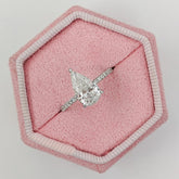 1.7ct Pear G-VS2 Lag Grown Diamond Pave Engagement Ring