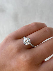 1.80ct Round Cut Pave D/VS1 Lab Grown Diamond Engagement Ring
