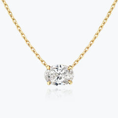0.25-1.0ct Oval Cut Solitaire Moissanite Diamond Necklace