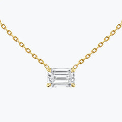 0.25-1.0ct Emerald-Cut Solitaire Moissanite Diamond Layering Necklace