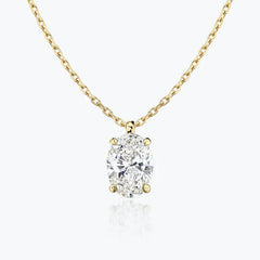 0.25-1.0ct Oval Cut Solitaire Moissanite Diamond Necklace