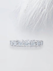 Sideways Pear Cut Moissanite Eternity Diamond Wedding Band