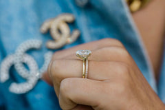 2.70CT Oval Cut Hidden Halo Moissanite Engagement Ring