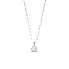 Round Moissanite Solitaire Necklace in Solid Gold