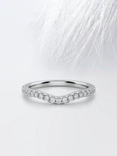 Round Cut Moissanite Curved Diamond Wedding Band for Women