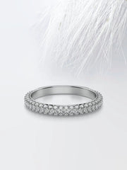 Round Cut Moissanite Micro Pave Diamond Wedding Band