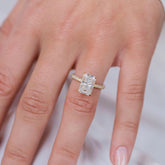 3.0CT Radiant Cut Hidden Halo Moissanite Engagement Ring