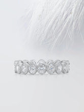 Bezel Set Oval Cut Moissanite Eternity Diamond Wedding Band