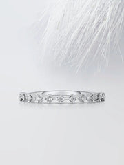 1.0mm Round Cut Moissanite Petite Diamond Wedding Band