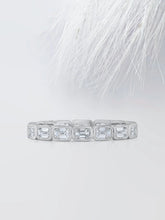 Bezel Set Emerald Cut Moissanite Eternity Diamond Wedding Band