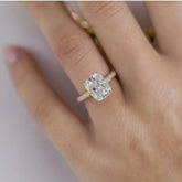 3.20CT Elongated Cushion Cut Hidden Halo Engagement Ring