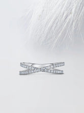 Round Cut Moissanite Criss-Cross Diamond Wedding Band for Her