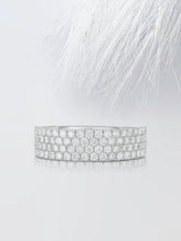 Round Cut Moissanite Four Row Diamond Wedding Band