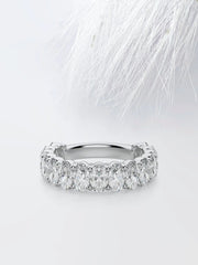 Oval Cut Moissanite Prong Diamond Wedding Band in White Gold