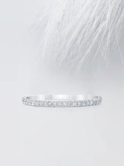 Round Cut Moissanite Full Eternity Diamond Wedding Band in Gold
