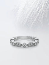 Round Cut Moissanite Pave Diamond Wedding Band in Solid Gold