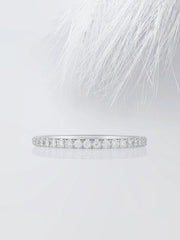 1.50mm Round Cut Moissanite Half Eternity Diamond Wedding Band