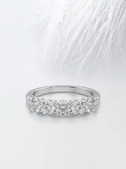 Round Cut Moissanite Five Stone Diamond Wedding Band for Her