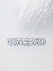 Oval Moissanite Full Eternity Diamond Wedding Band in White Gold