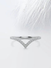 Round Cut Moissanite Curved Diamond Wedding Band in White Gold