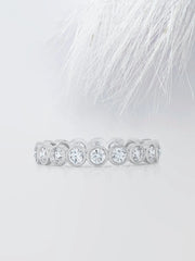 Bezel Set Round Cut Moissanite Eternity Diamond Wedding Band