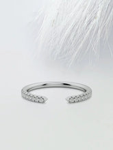 Round Cut Moissanite Open Diamond Wedding Band in Solid Gold
