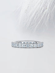 Asscher Cut Moissanite Full Eternity Diamond Wedding Band for Her