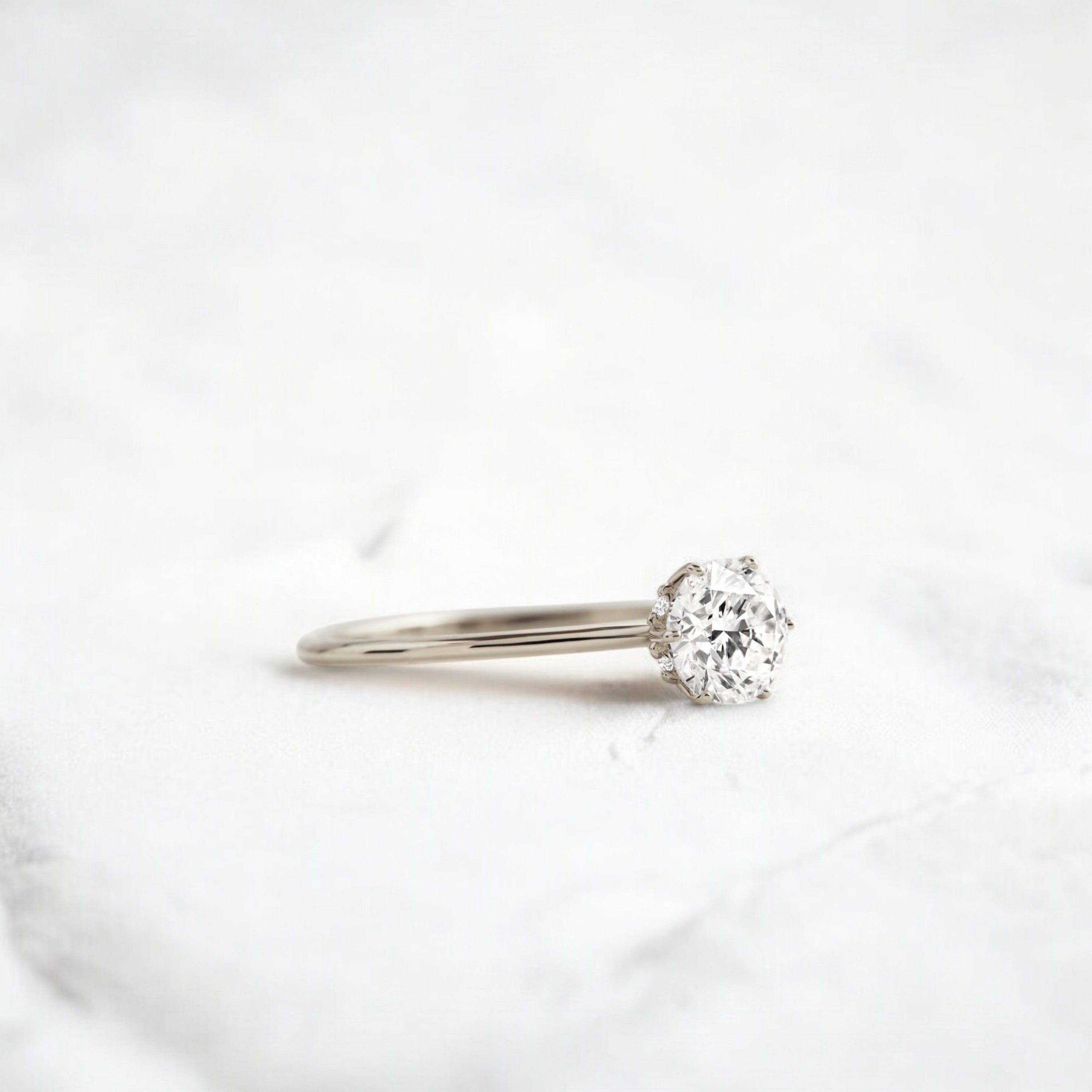 1ct-golden-round-cut-moissanite-diamond-engagement-ring-platinum-gemfora-2