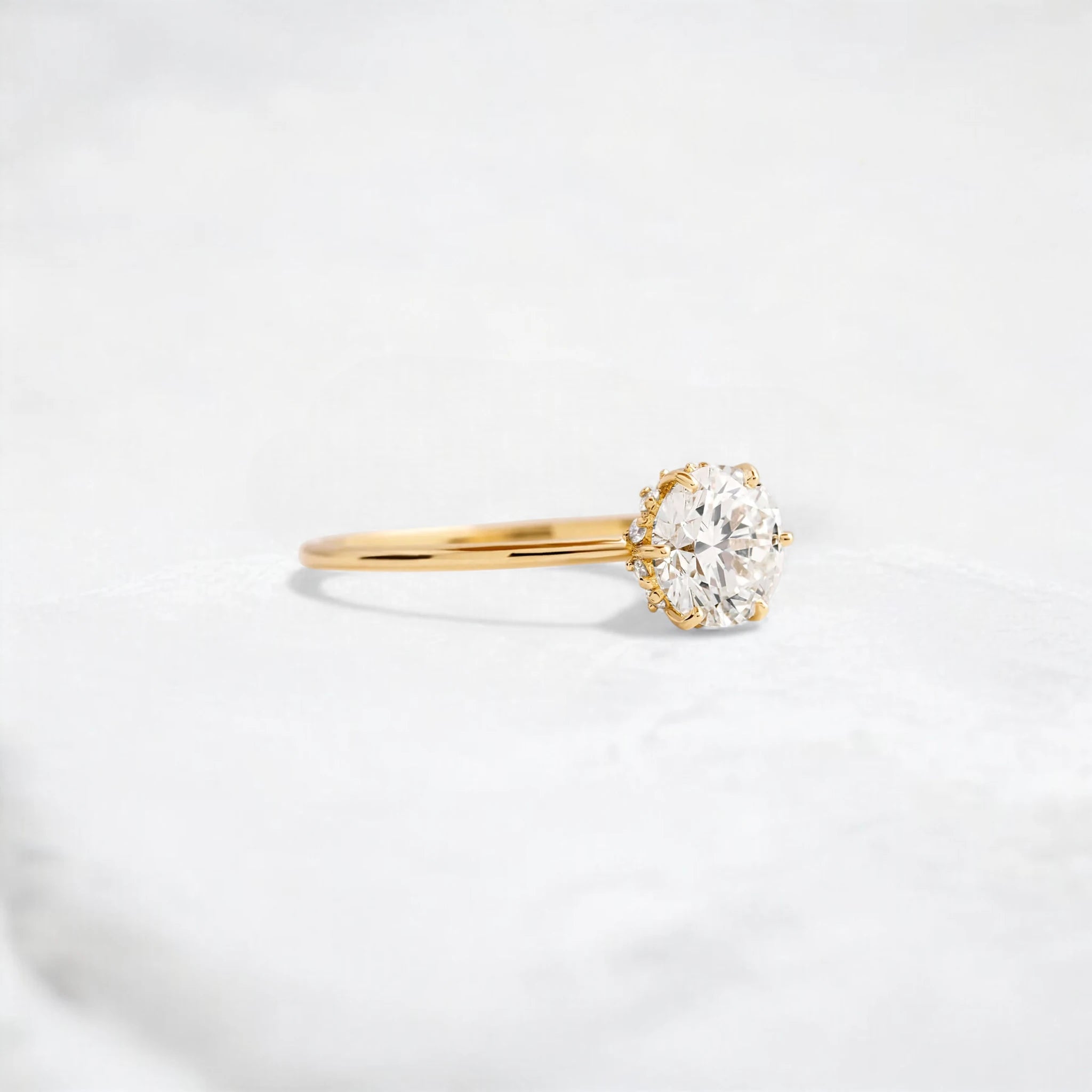 1ct-golden-round-cut-moissanite-diamond-engagement-ring-yellow-gold-gemfora-2