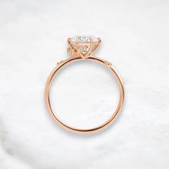 2CT Round Cut Cluster Moissanite Ring with Floating Accent Diamonds