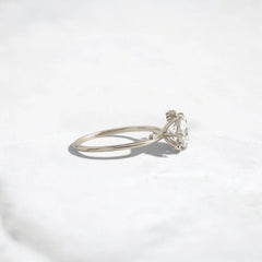 2CT Round Cut Cluster Moissanite Ring with Floating Accent Diamonds