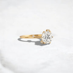 2CT Round Cut Cluster Moissanite Ring with Floating Accent Diamonds