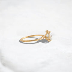 2CT Round Cut Cluster Moissanite Ring with Floating Accent Diamonds