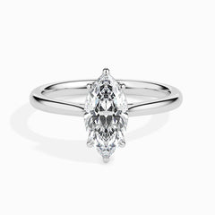 1ct Marquise Shaped F- VS Lab Grown Diamond Solitaire Engagement Ring