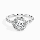 1ct Round Halo F- VS Lab Grown Diamond Pave Engagement Ring