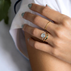 2 Carat Asscher Cut Moissanite Engagement Ring with Cluster Side Stones