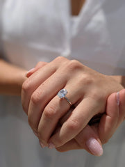 2.01ct Oval F- VS1 Lag Grown Diamond Solitaire Engagement Ring
