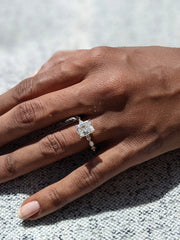 2.04ct Cushion G- VS2 Lag Grown Diamond Pave Engagement Ring